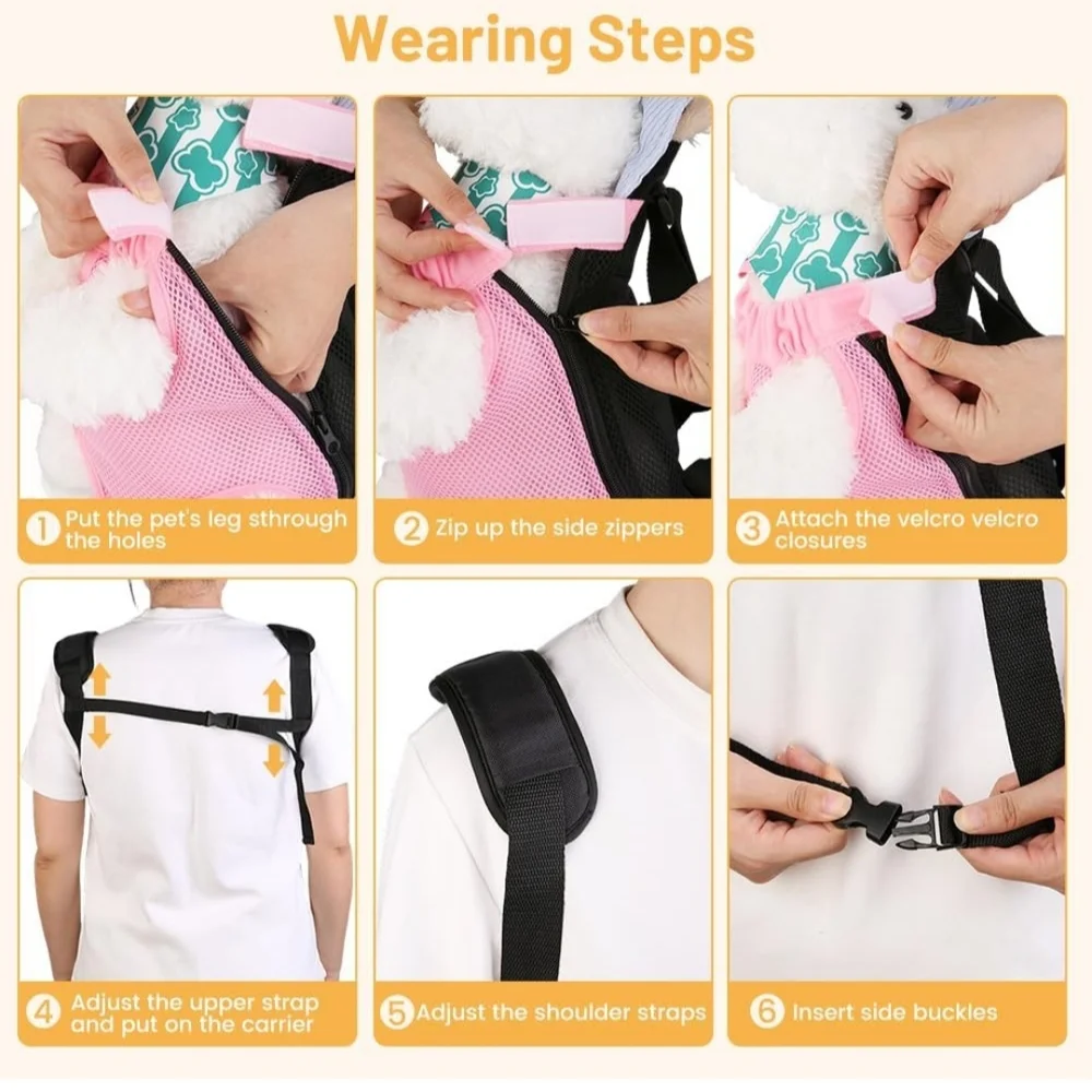Pink and Black Pet Carrier Backpack